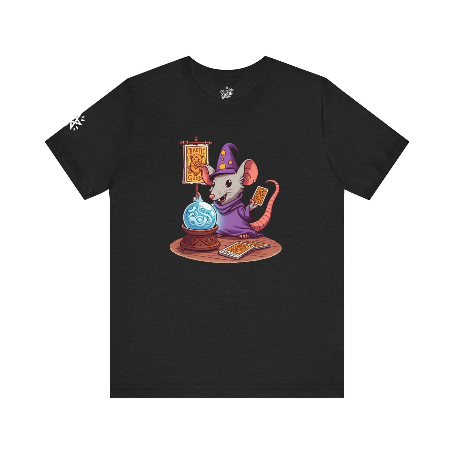Chaotic Good Wizard Rat Short Sleeve Tee – Fortune Favors the Bold