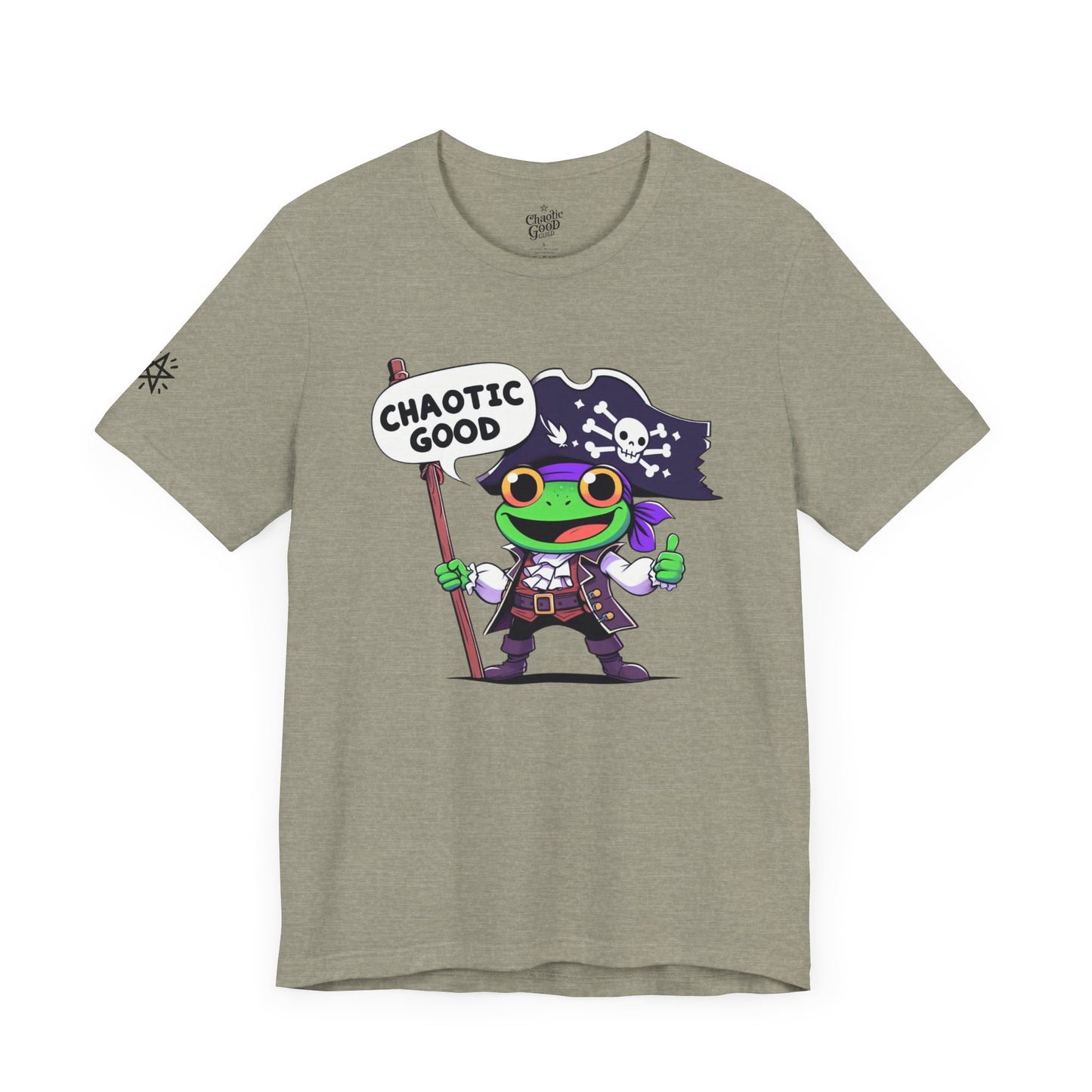 Chaotic Good Pirate Frog Short Sleeve Tee – Sail the Seas of Adventure