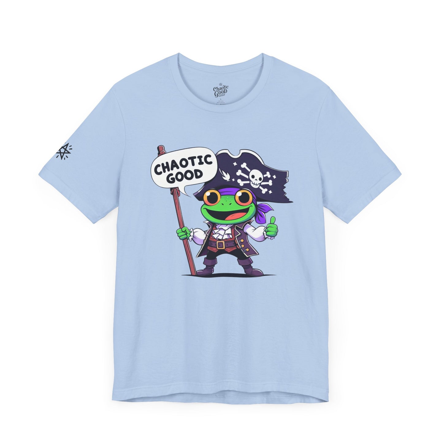 Chaotic Good Pirate Frog Short Sleeve Tee – Sail the Seas of Adventure