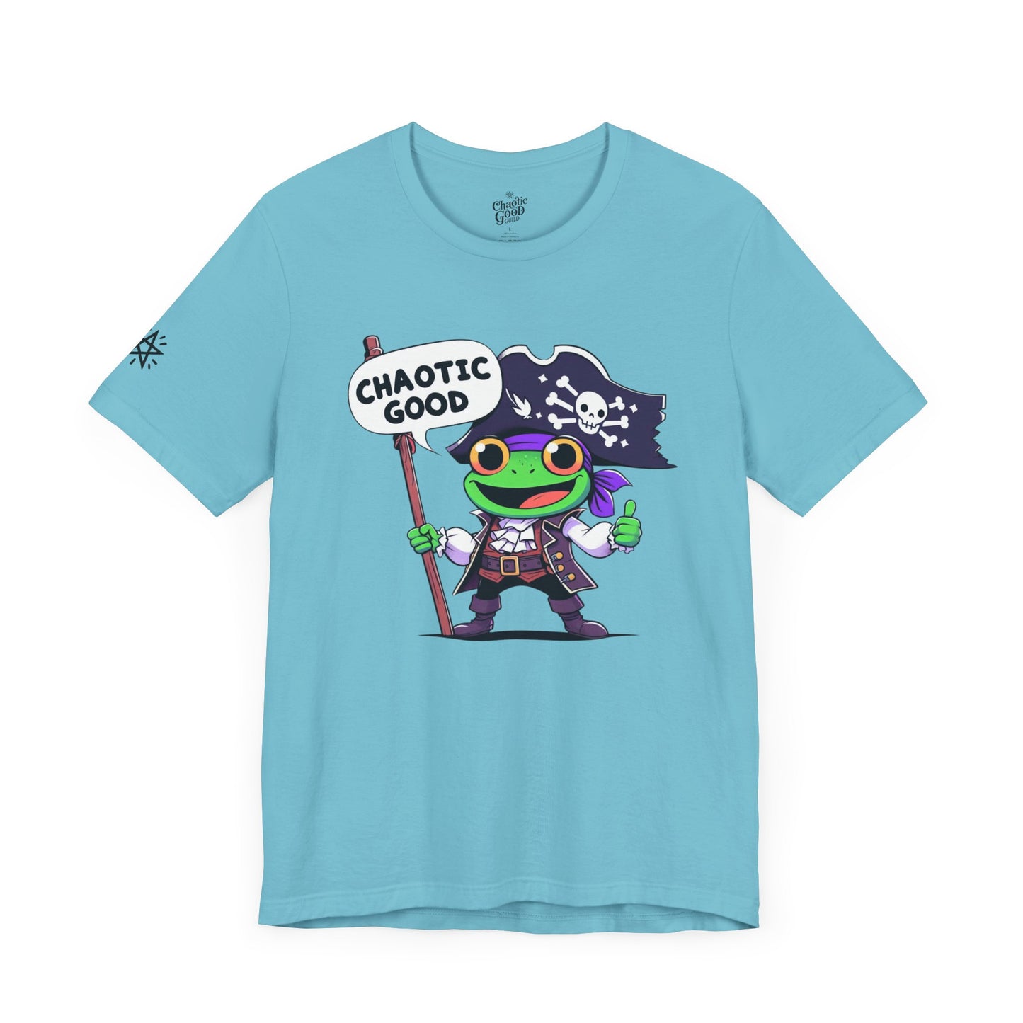 Chaotic Good Pirate Frog Short Sleeve Tee – Sail the Seas of Adventure