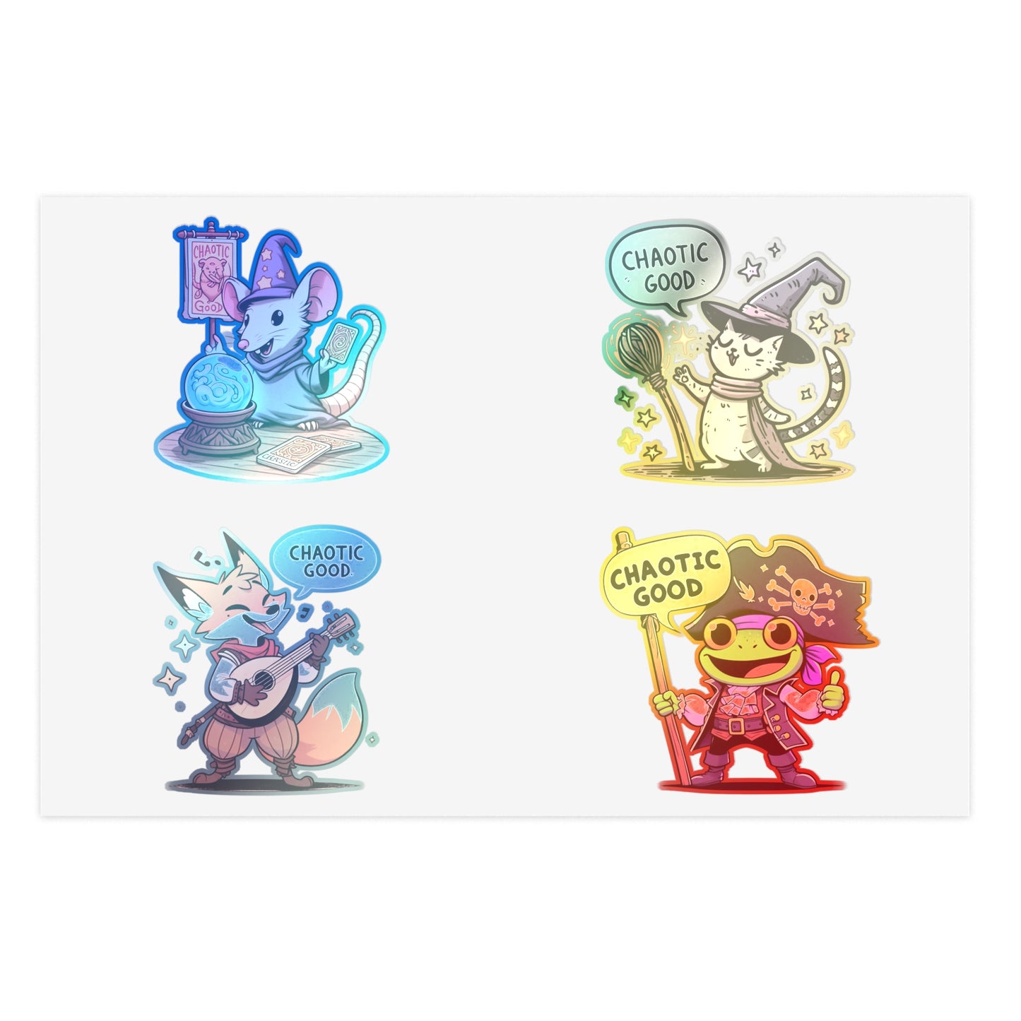 Chaotic Good Guild Sticker Sheet – Stickers for the Mischievous and Magical